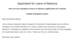 Application for Leave of Absence
